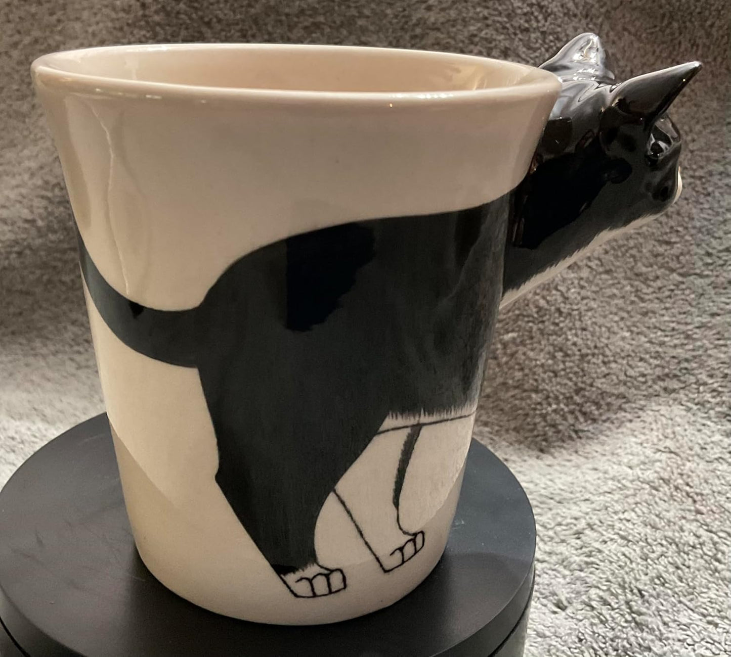 Black Tuxedo Cat Coffee Mug & Mini Planter Pot – Ceramic Coffee Cup with 3D Cat Head Handle, Multi-Use Cute Novelty Tea Mug, Pencil Holder – Gift for Cats Lovers & Office Decor by SassyXpressions