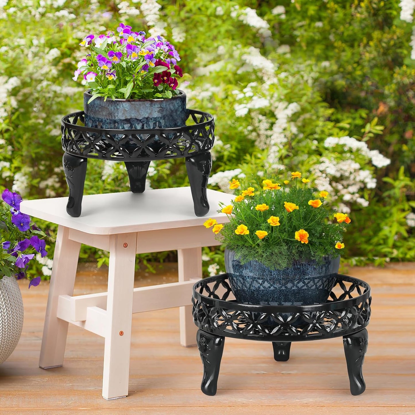 Metal Plant Stand Indoor Outdoor,2 Pack Heavy Duty Iron Plant Stands f
