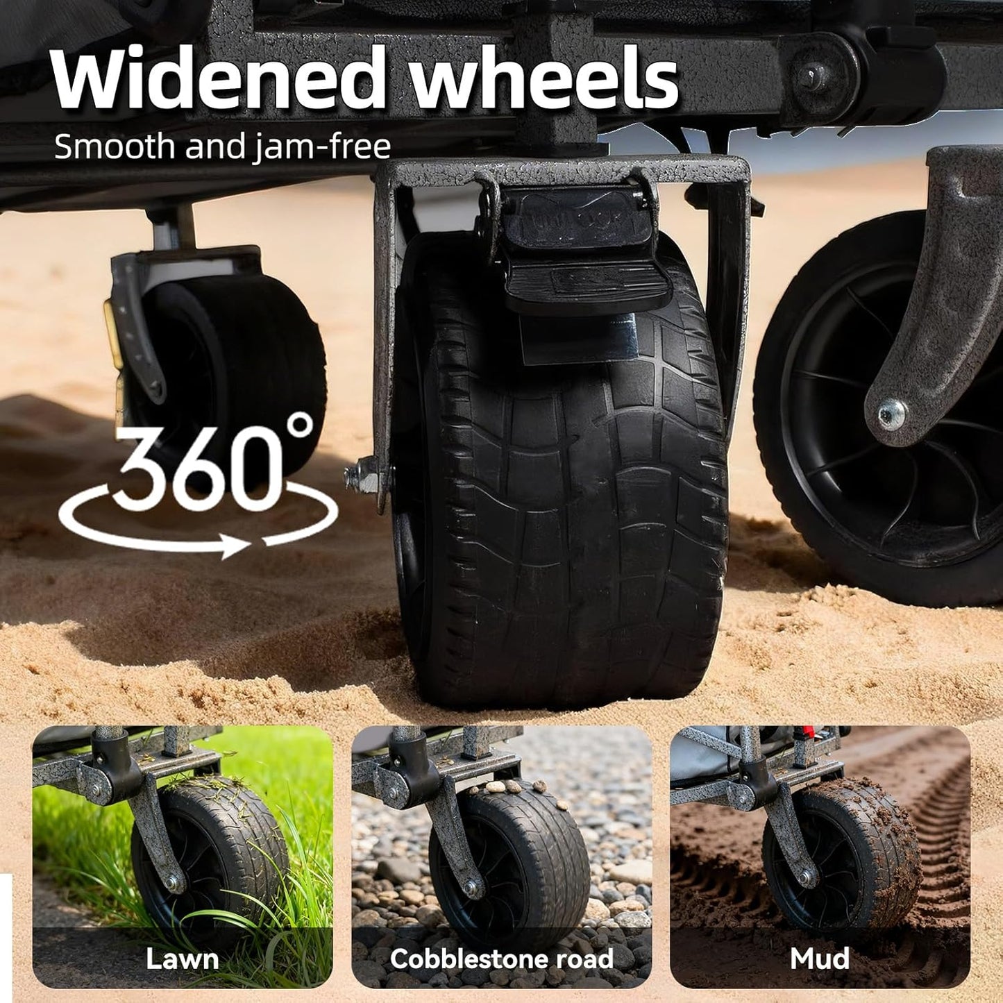 Collapsible Wagon - 600LBS Heavy-Duty Large Capacity Foldable Utility 