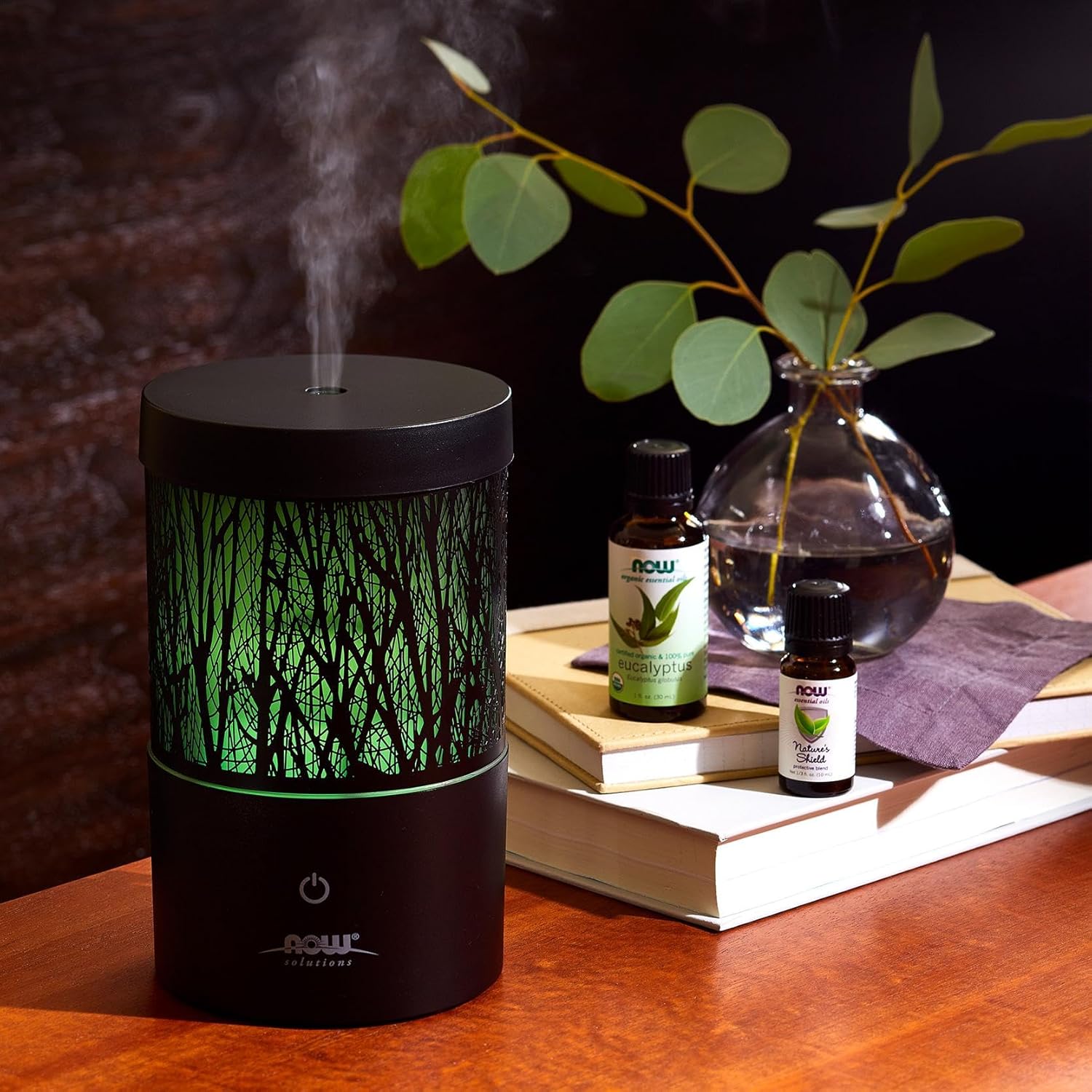 NOW Essential Oils, Metal Touch Ultrasonic Aromatherapy Oil Diffuser, 