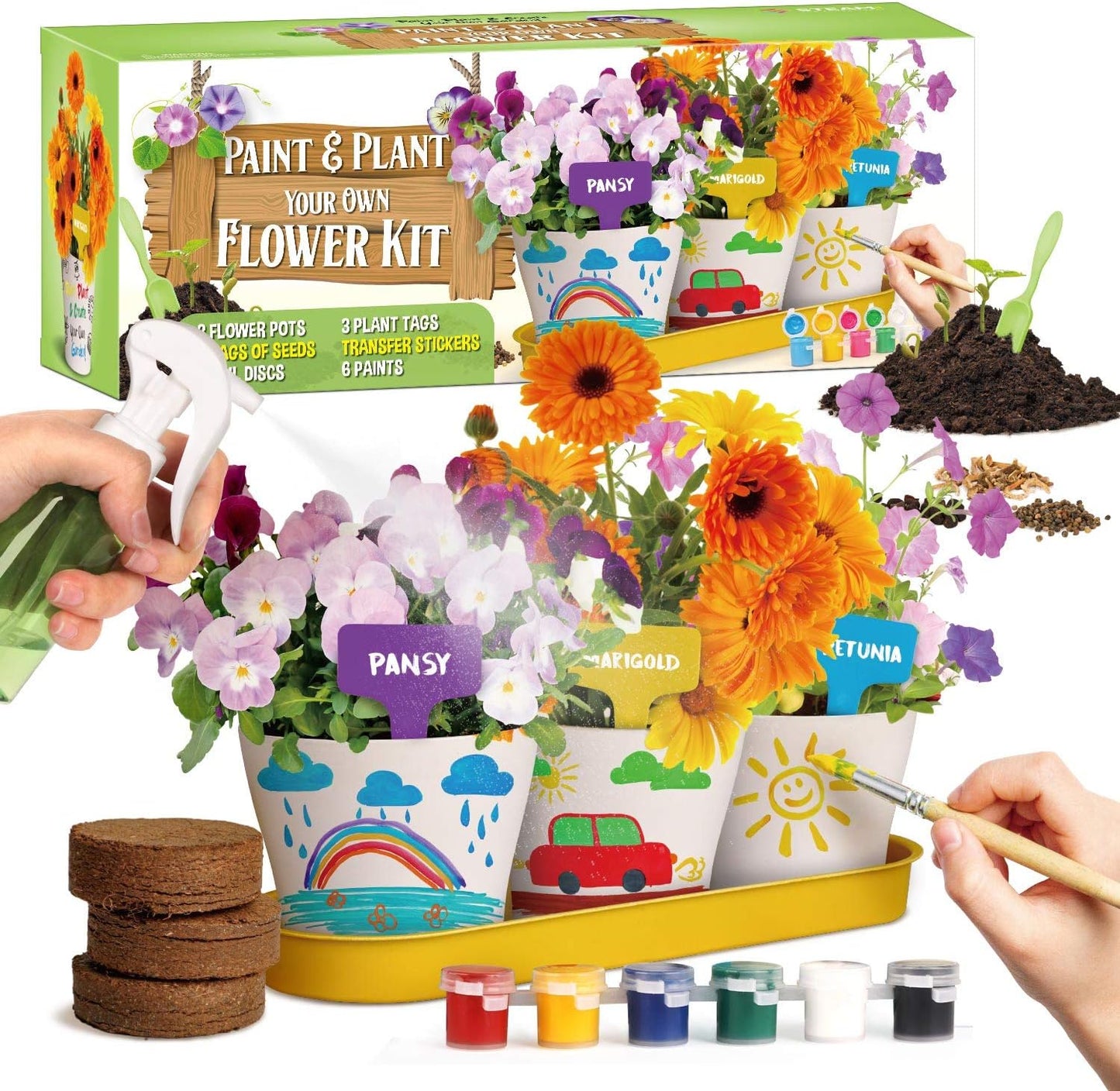 XX Paint & Plant Flower Growing Kit for Kids - DIY Arts & Crafts Garde