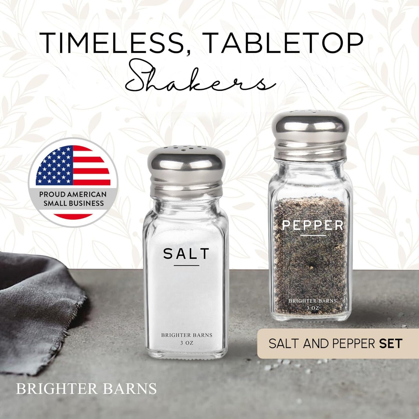 Glass Salt and Pepper Shakers Set by Brighter Barns - Modern Kitchen D