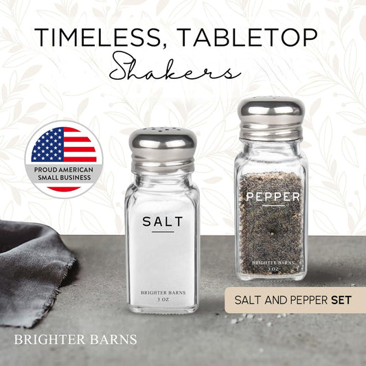 Glass Salt and Pepper Shakers Set by Brighter Barns - Modern Kitchen D