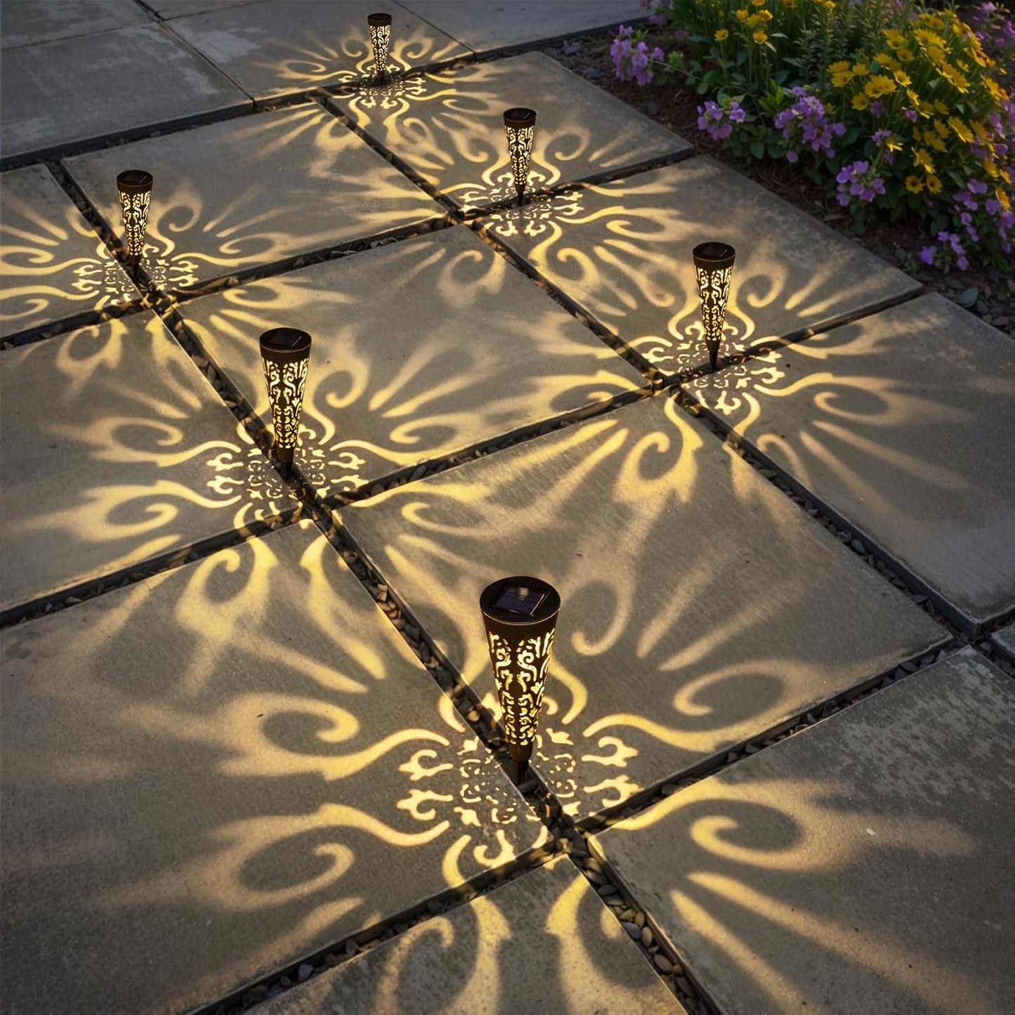 Go2garden 6Pcs Solar Lights Outdoor Garden Decor Gifts for Women Mom,W
