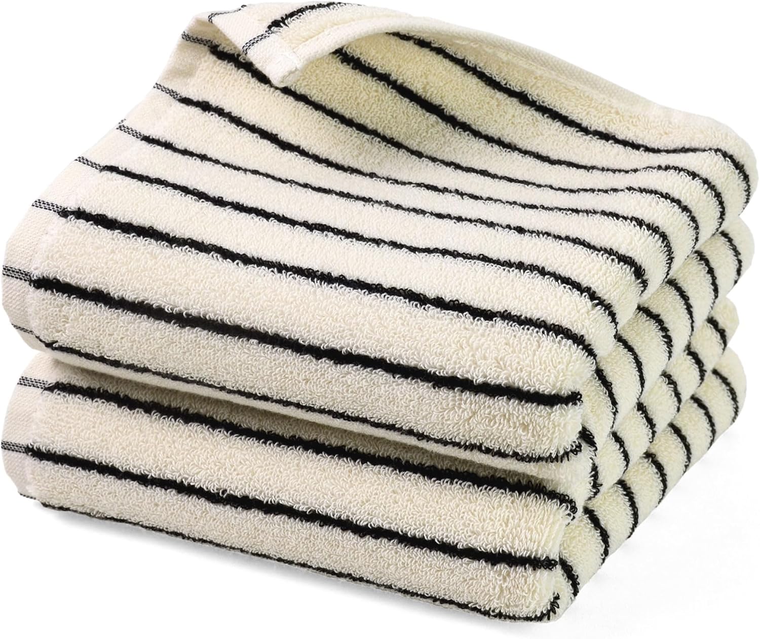 Jacquotha Black and White Striped Hand Towels for Bathroom, Vintage Ki