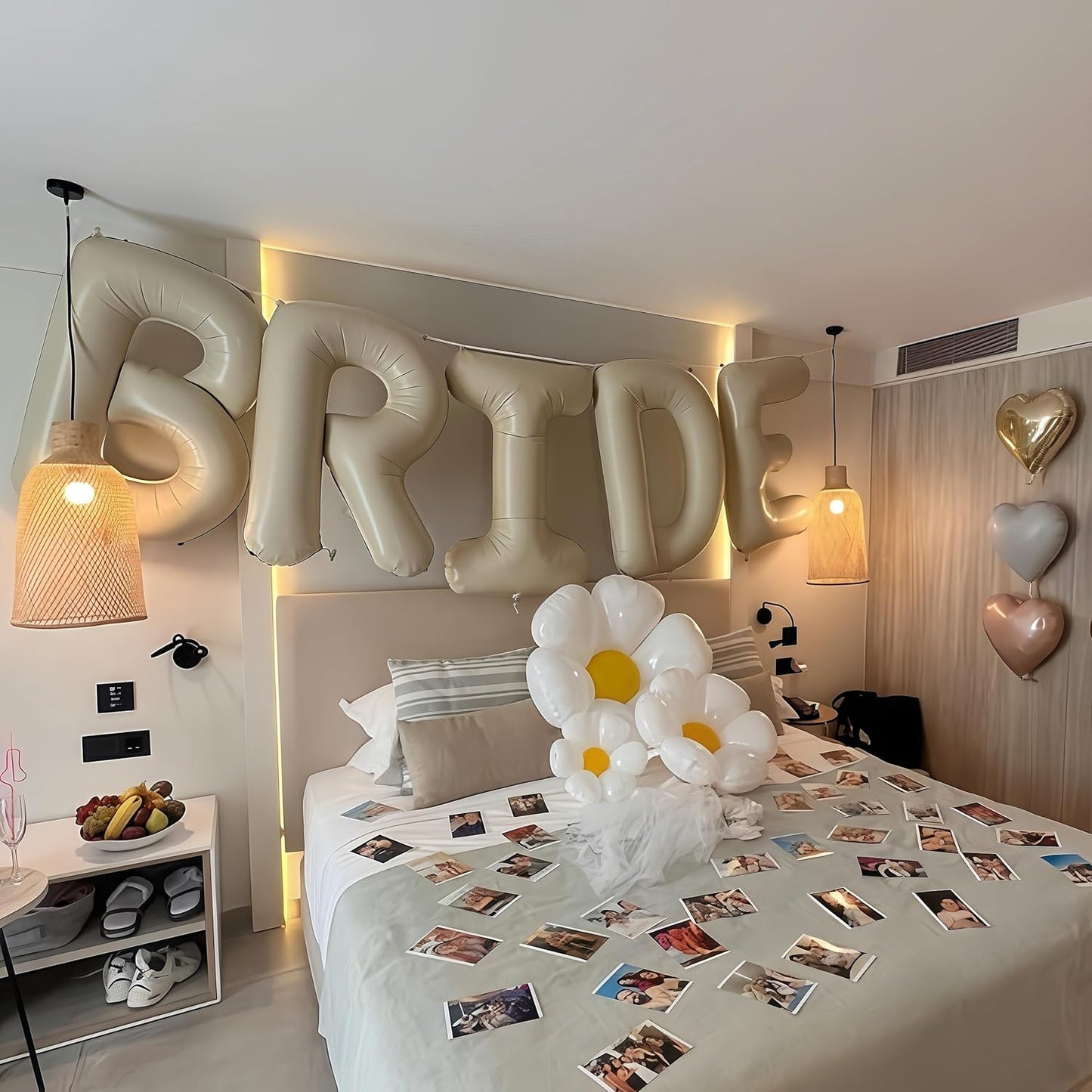 40 Inch Beige BRIDE Balloons Bachelorette for Bridal Shower, Cream White Sand Bride Mylar Foil Banner Letter Sign, Bridal Balloon Banner for Wedding Engagement Bride To Be Party Favors Decorations