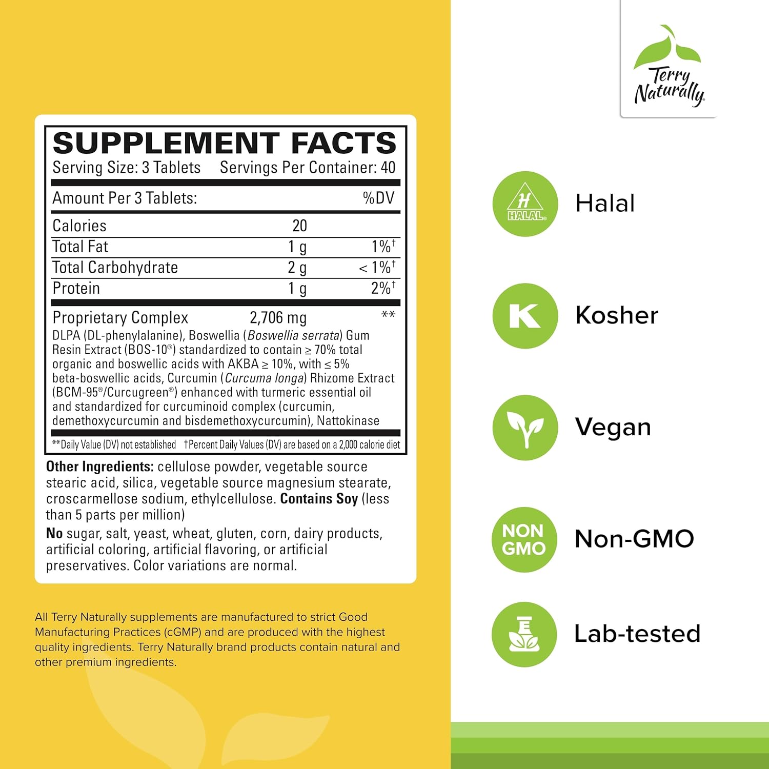 Terry Naturally Curamin Extra Strength - 120 Vegan Tablets - Non-Addic