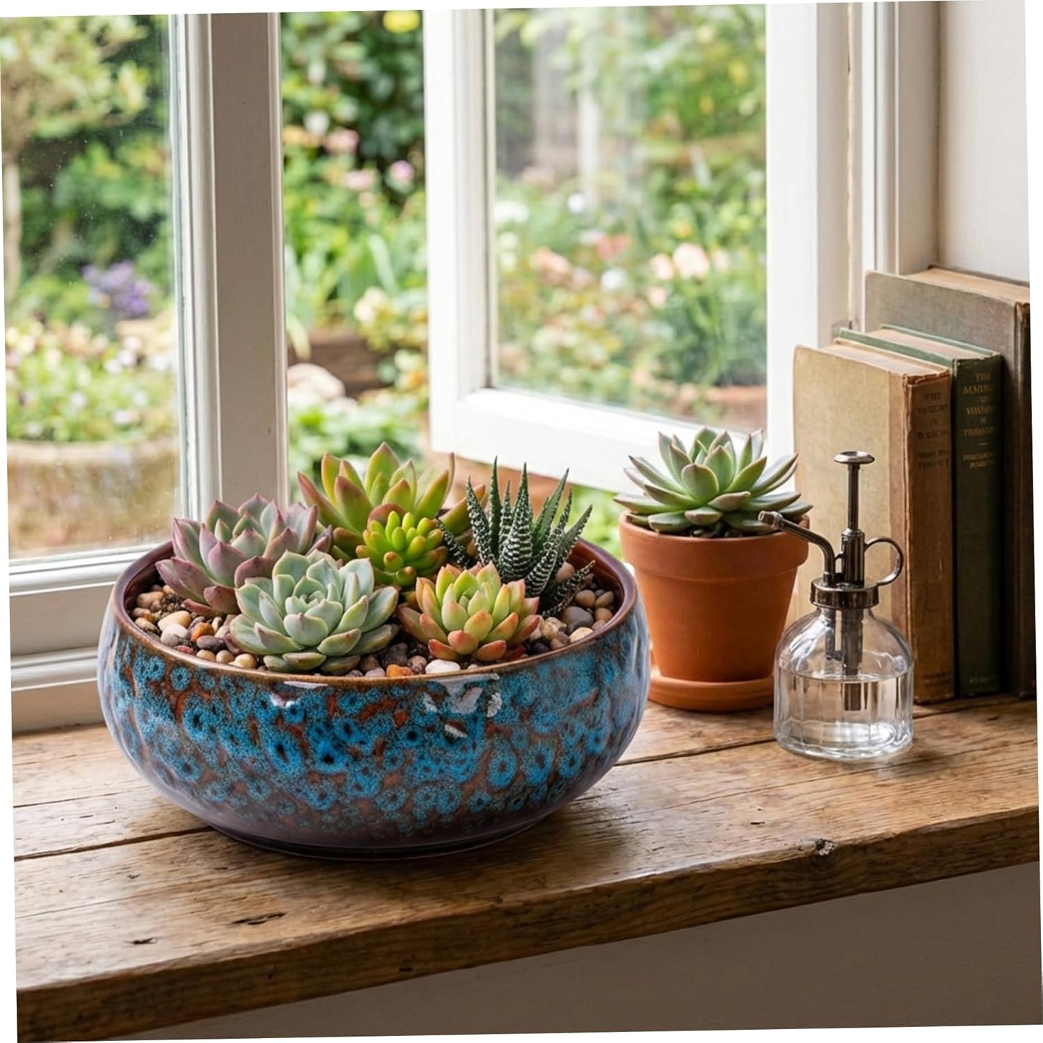 Ceramic Water Lotus Bowl, Decorative Lotus Bowl Planter Dual Use Tea W