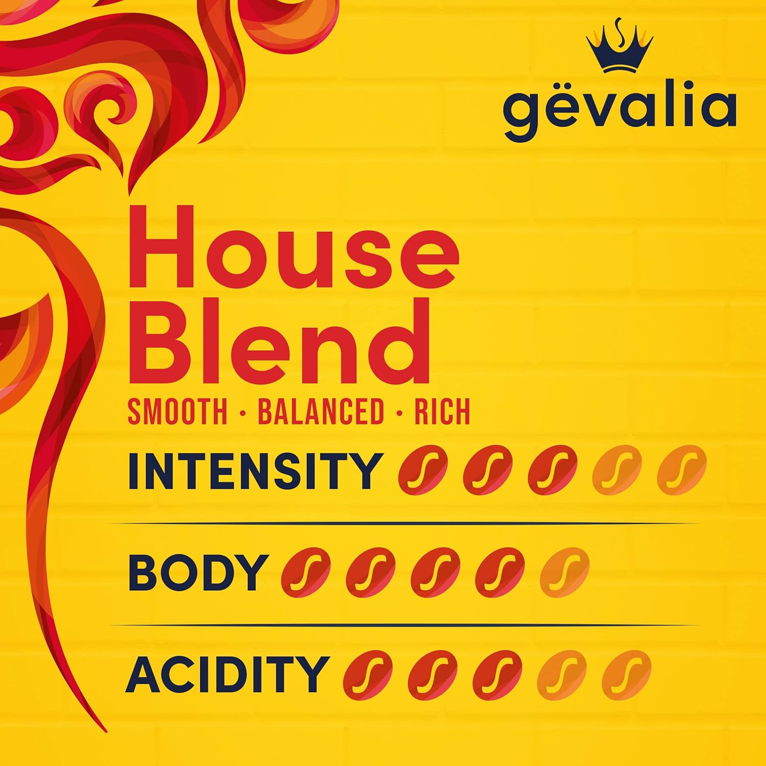 Gevalia House Blend Medium Roast 100% Arabica Ground Coffee, for a Ket