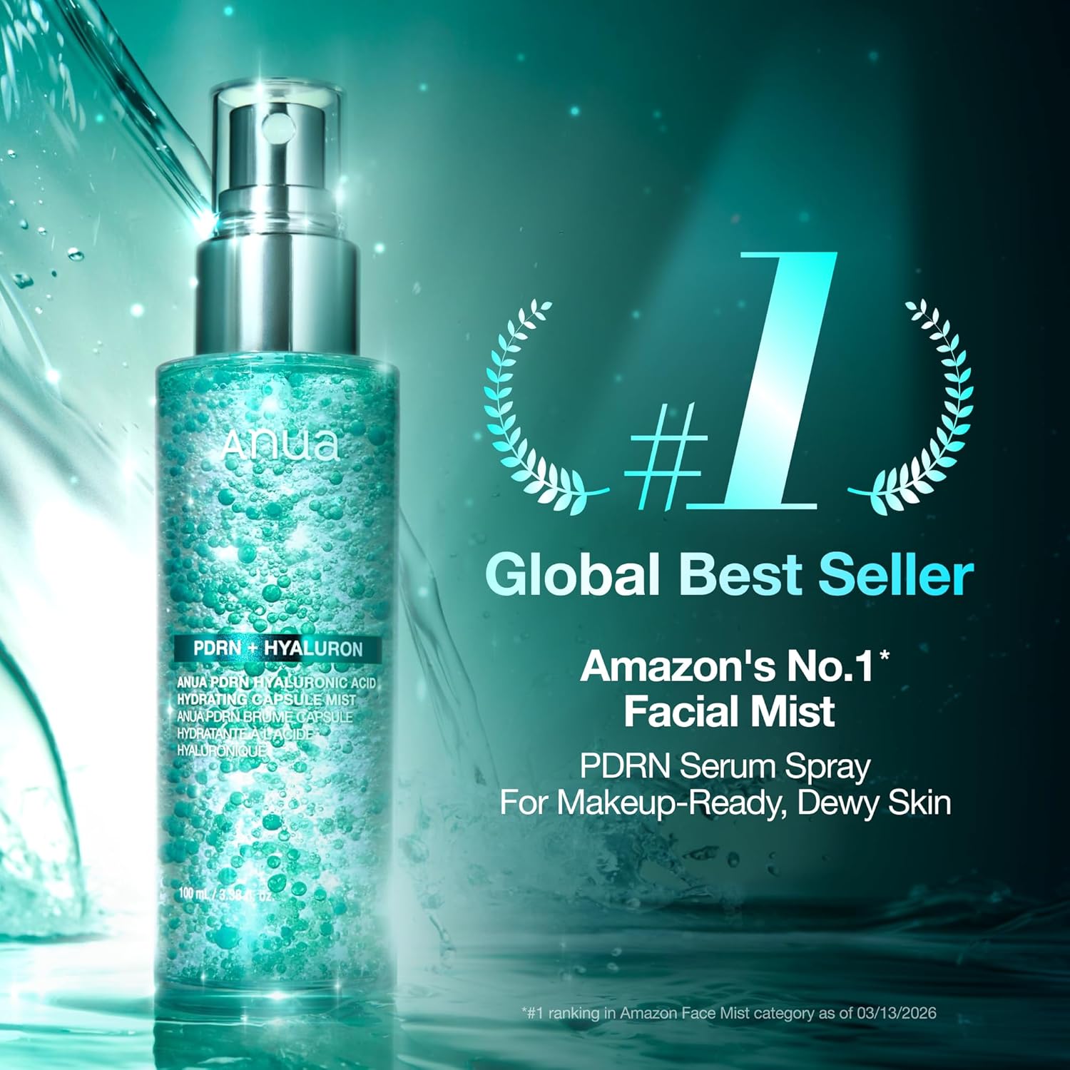 ANUA PDRN Collagen Glow Facial Serum Spray, Hydrating Face Mist, Hyalu