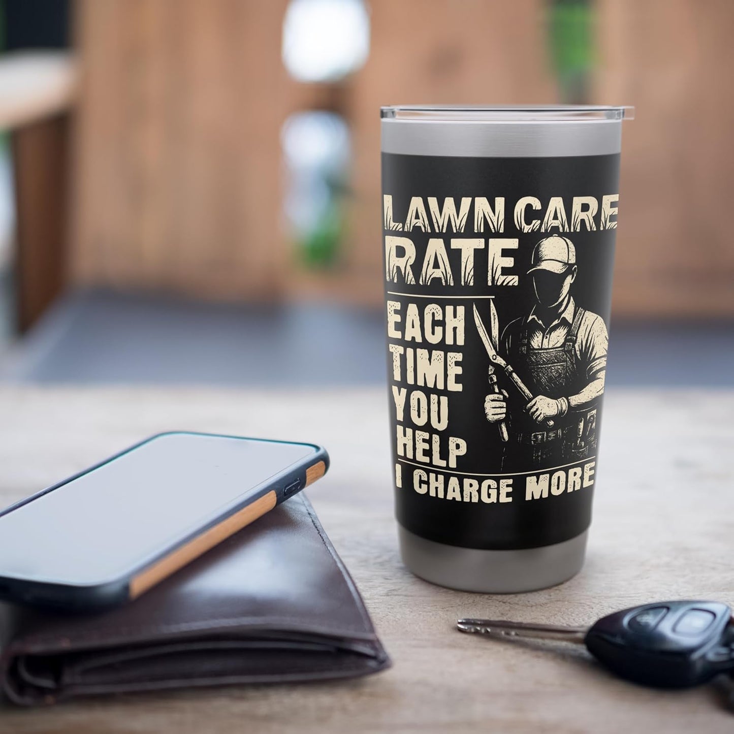 Funny Lawn Care Maintenance Lawmowing Landscaper Stainless Steel Insulated Tumbler