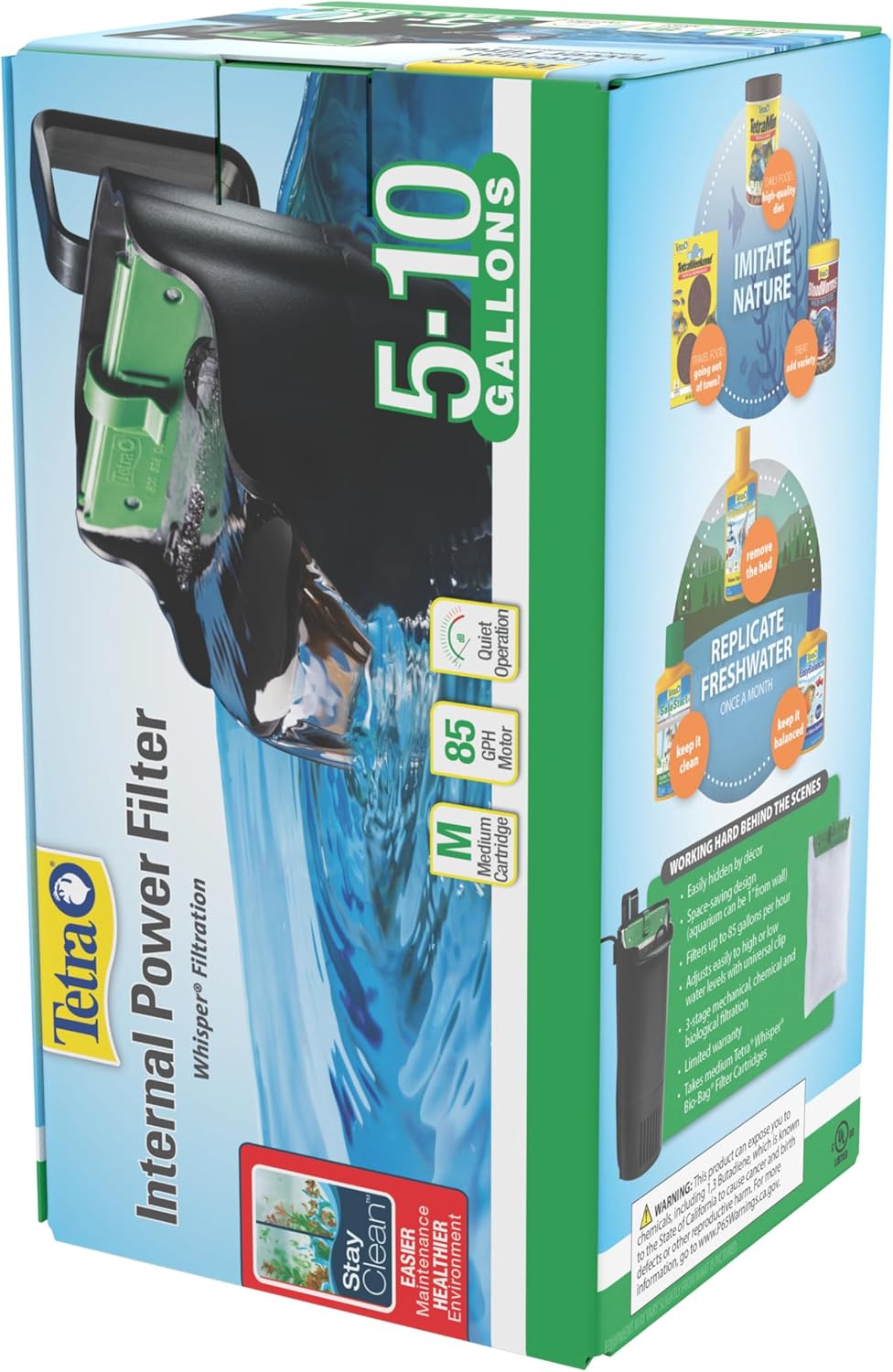 Tetra Whisper Internal Power Filter 5 To 10 Gallons, For aquariums, In