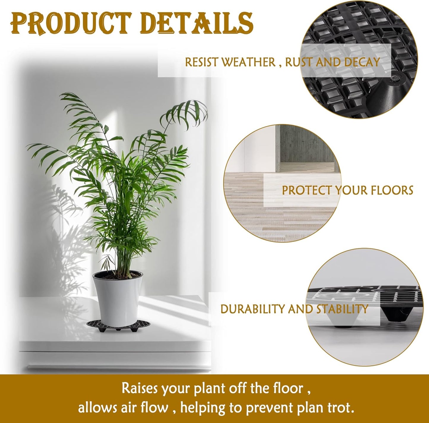 8Pcs Plant Stand Indoor Outdoor, Plant Level Pot Elevator- 2 Size Plan