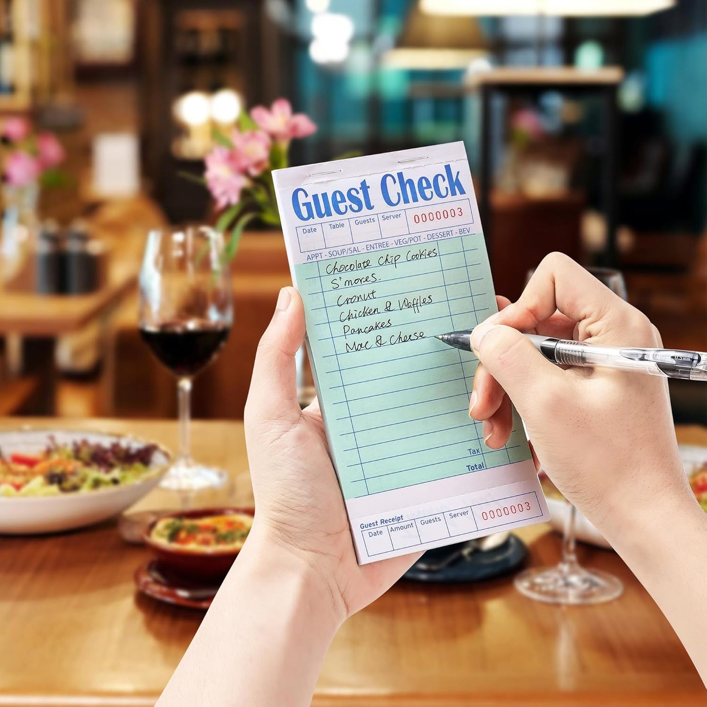 6 Pack Guest Checks Books for Servers Server Note Pads, Waiter Checkbook, Waitress Notepad for Restaurants, Paper Checks 50 Sheets/Pack, 300 Total Tickets