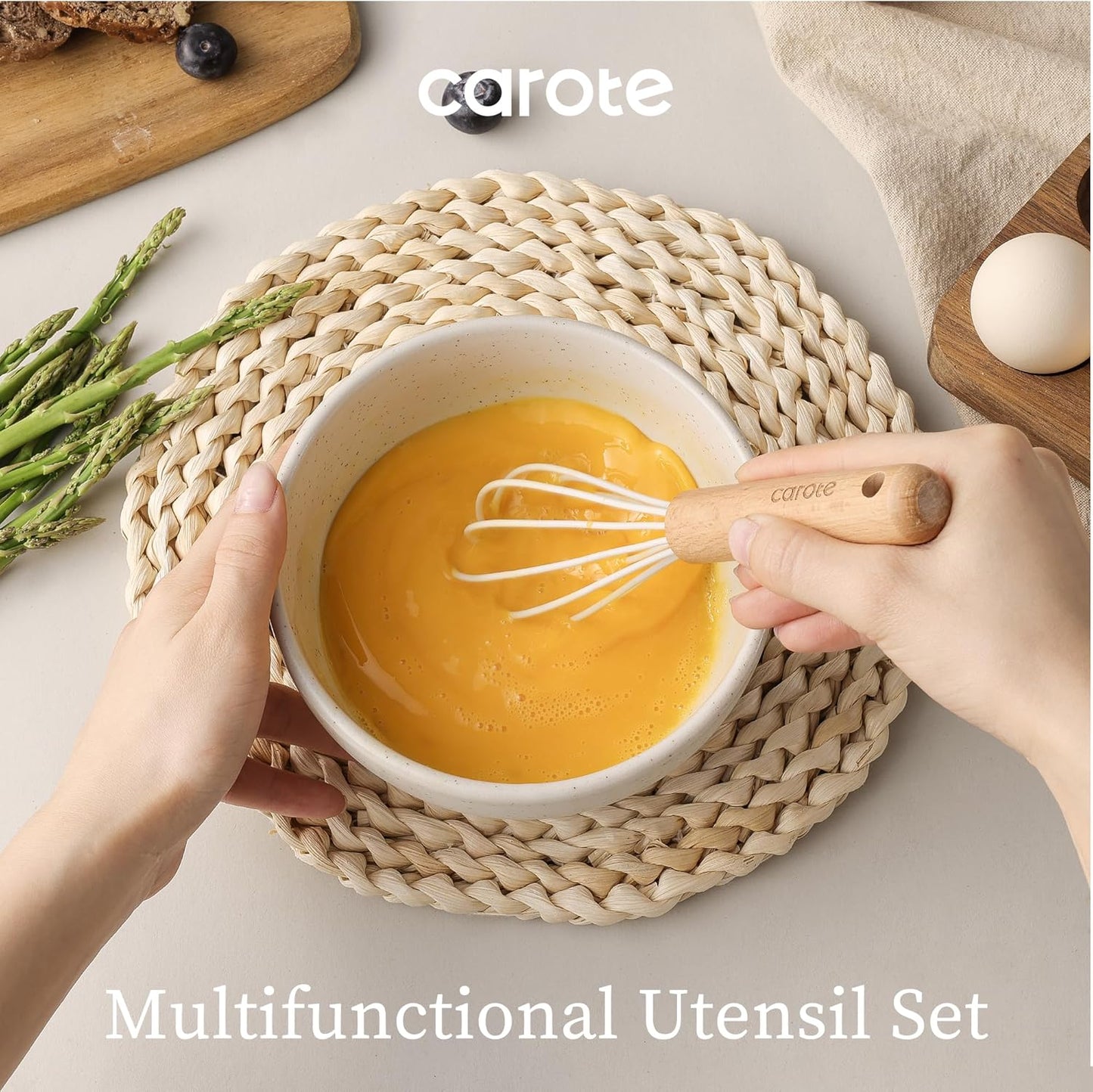 CAROTE Silicone Cooking Utensils Set, Kitchen Utensils Set 10 Pcs for 