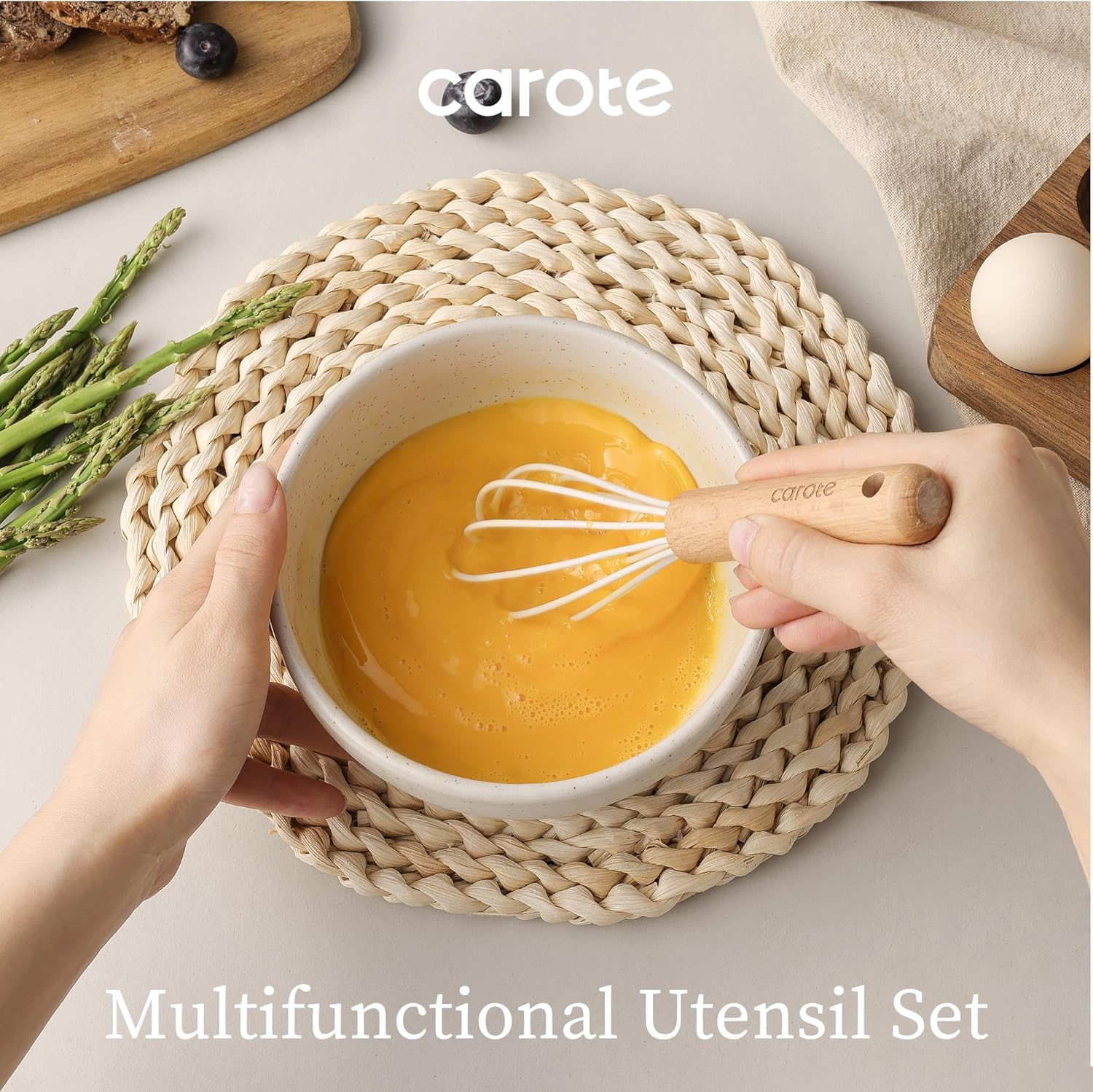 CAROTE Silicone Cooking Utensils Set, Kitchen Utensils Set 10 Pcs for 