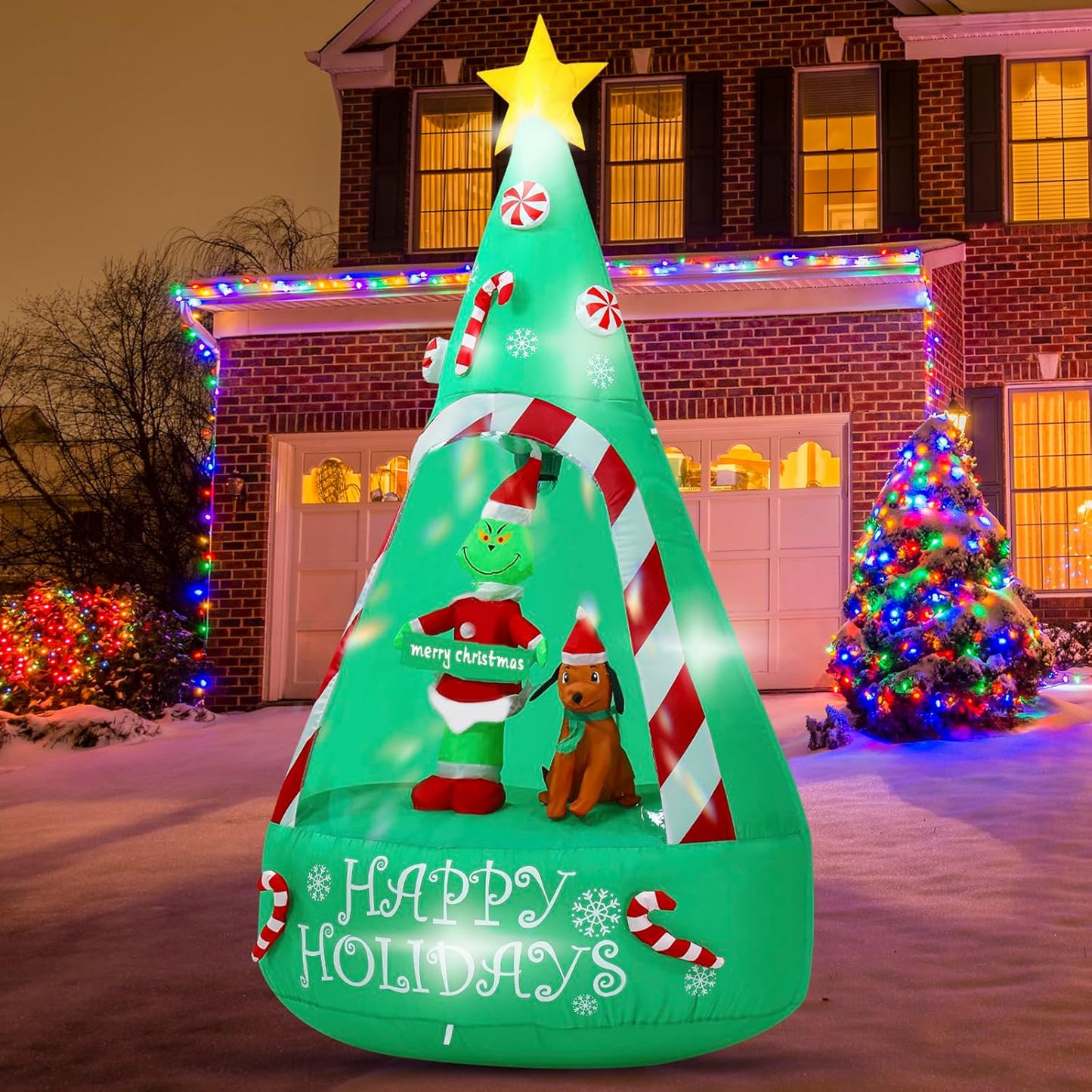 Messon 6FT Christmas Inflatable Decorations Outdoor, Lighted Up Christ
