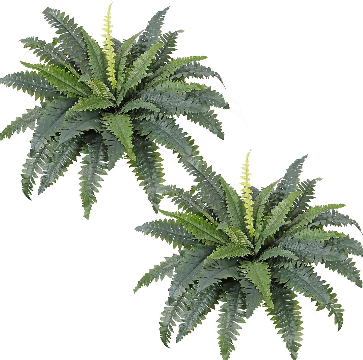 Dremisland Artificial Boston Fern Bush Set of 2 Large Artificial Ferns for Outdoors 30" Fake Ferns Hanging Faux Fern Artificial Bush Plants for Outdoors Planter Indoor Home Garden Porch Decor