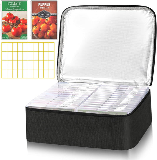 26 Slots Seed Storage Organizer Box with Insulated Bag That Holds 80-2