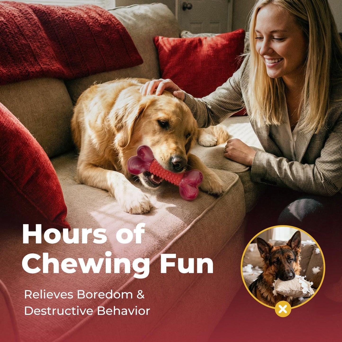 Apasiri Tough Dog Toys for Aggressive Chewers Beef Flavor: 8" Dog Chew