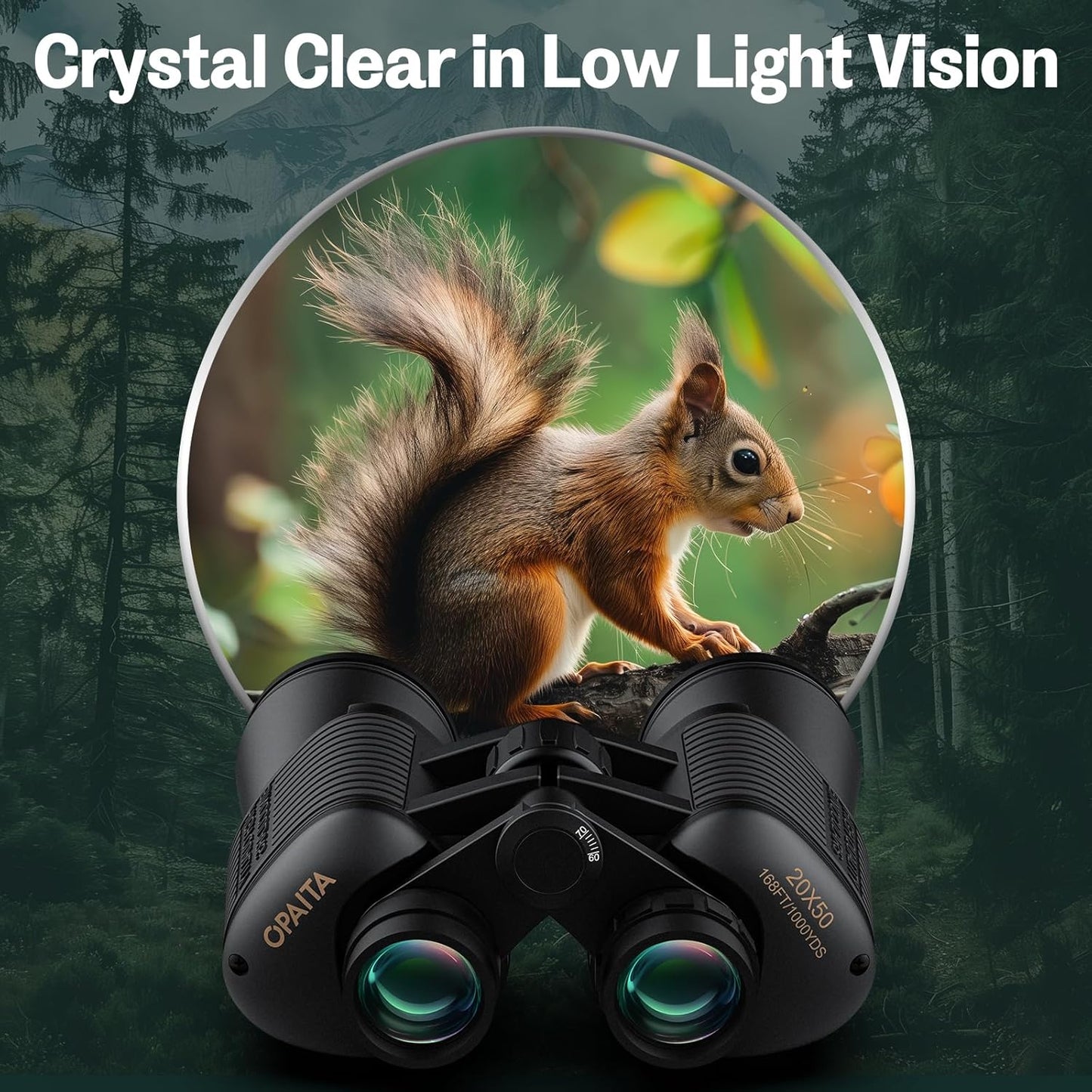 20x52 Binoculars for Adults High Powered - OPAITA HD Binoculars Clear View with Low Light Vision - Professional Binocular for Bird Watching Cruise Hunting Stargazing Football Travel