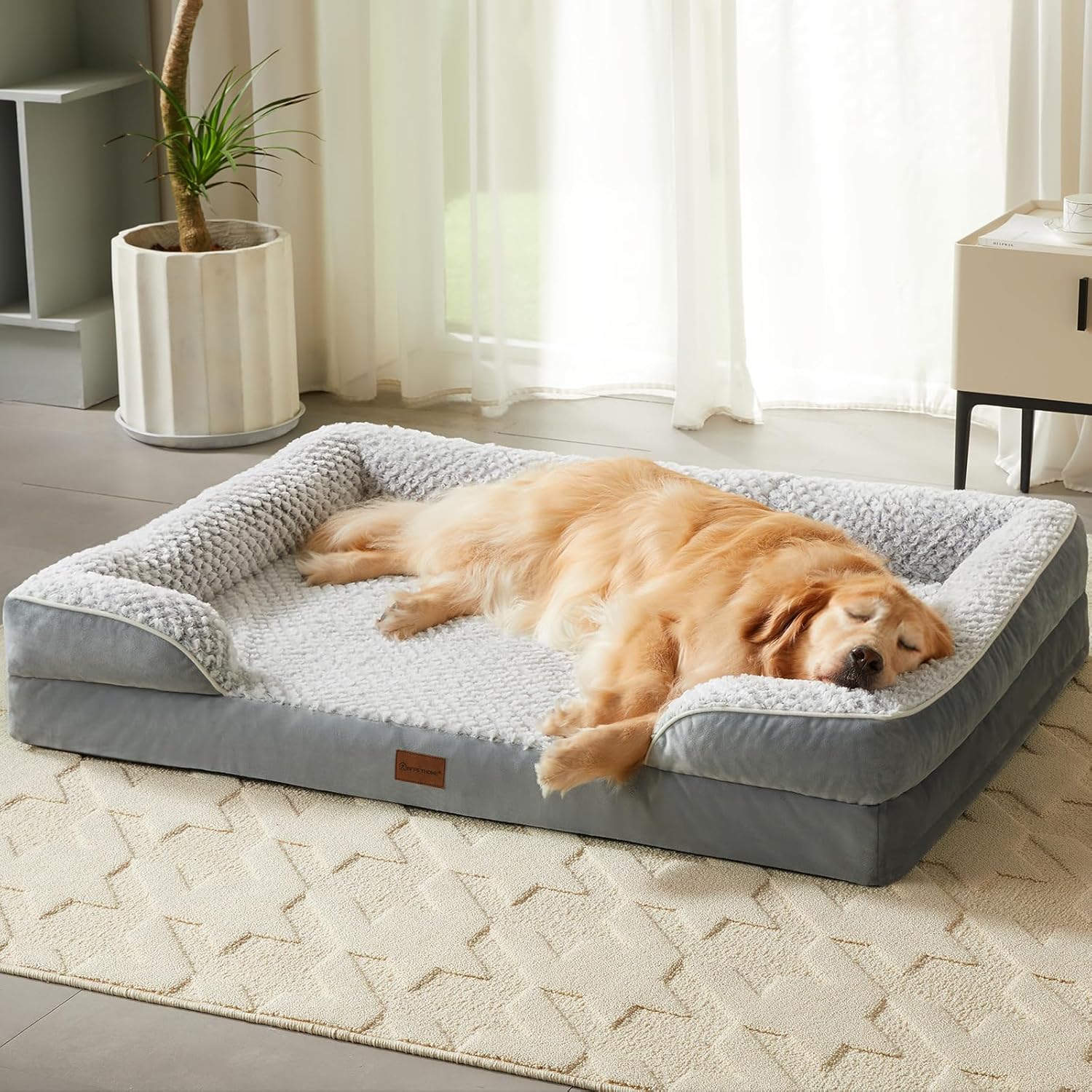 Orthopedic Dog Beds for Large Dogs,Waterproof Dog Bed, Egg Crate Foam 