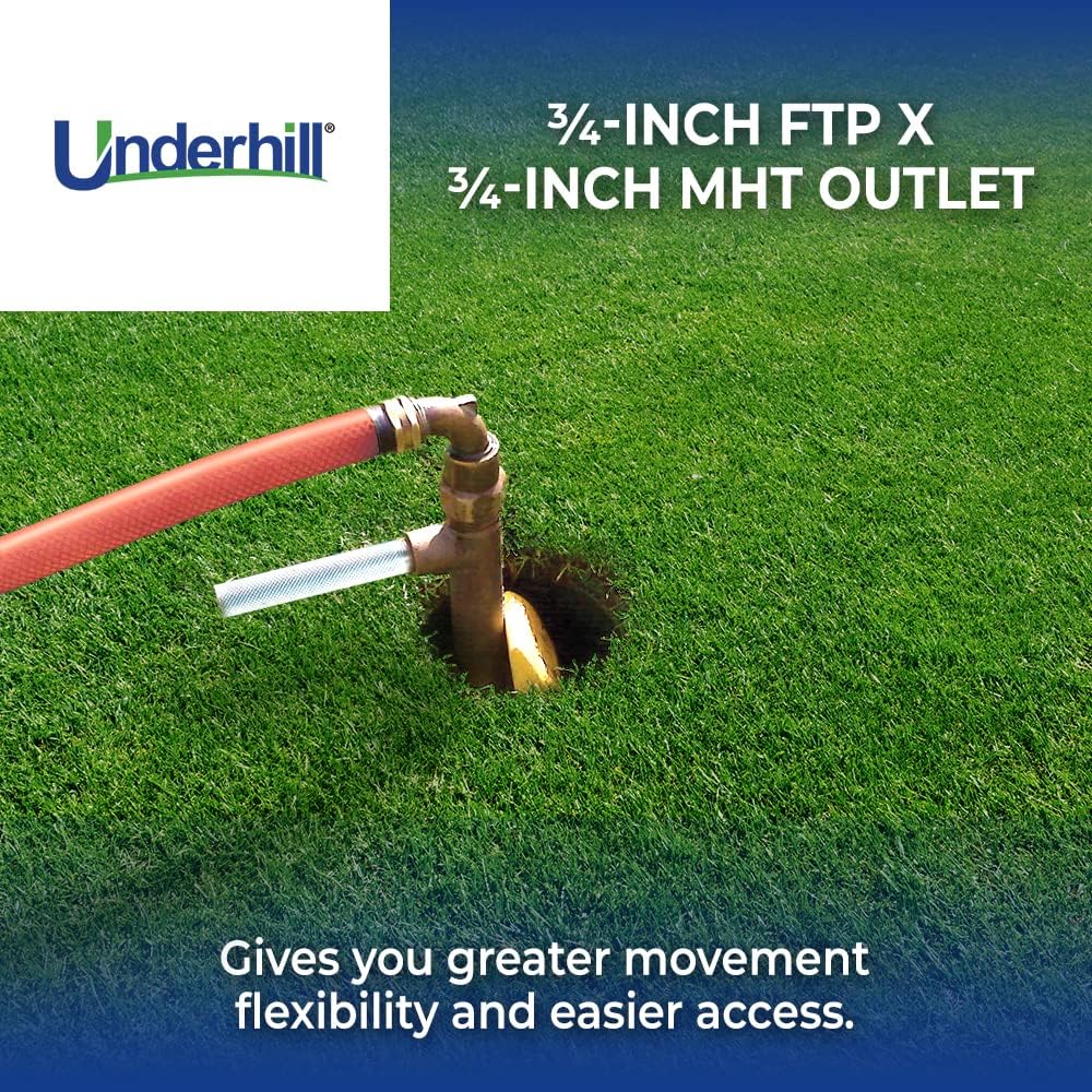 Underhill Garden Hose Swivel, 3/4-Inch FTP x 3/4-Inch MHT Outlet, Meta