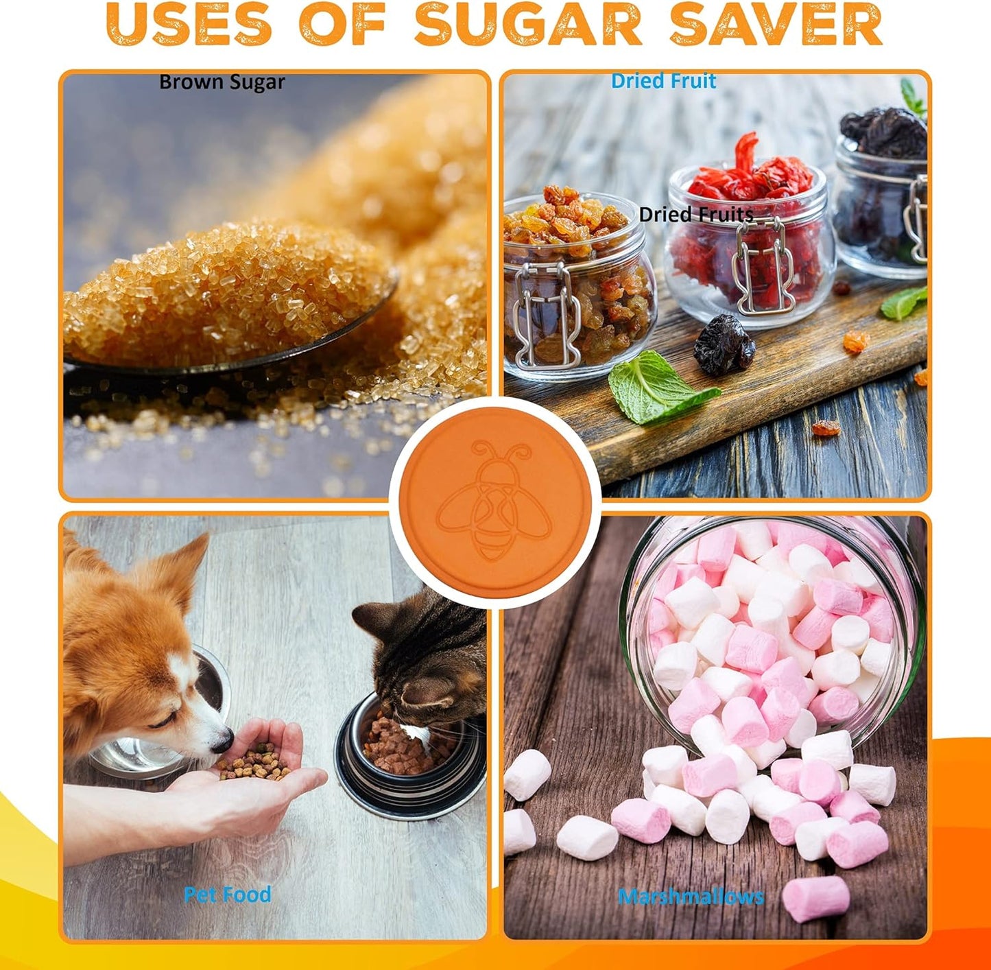 Terracotta Brown Sugar Saver- Brown Sugar Keeper Disc to Maintain Food Moisture in Storage Container - Terra Cotta Bear Softener Alternative (1)