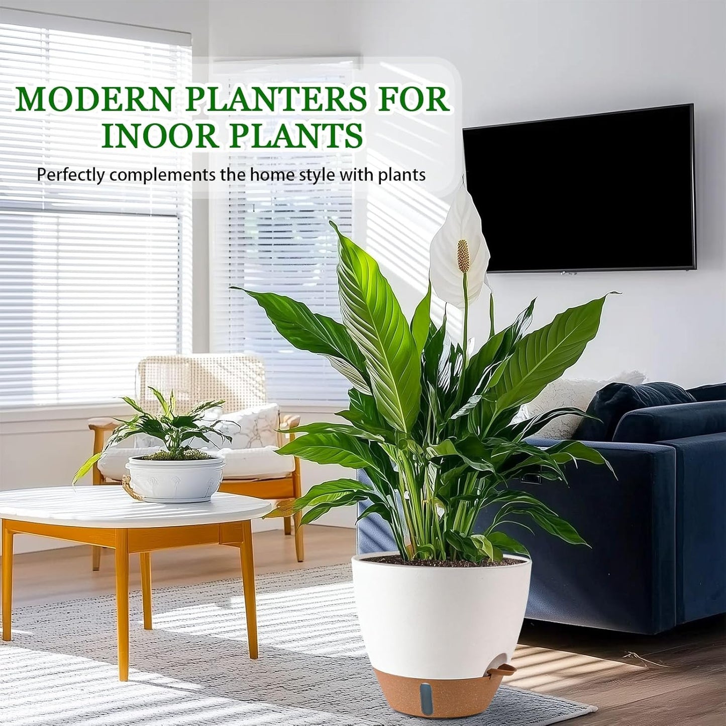 8/10/12 Inch Self Watering Pots for Indoor/Outdoor Plants - Large Plas