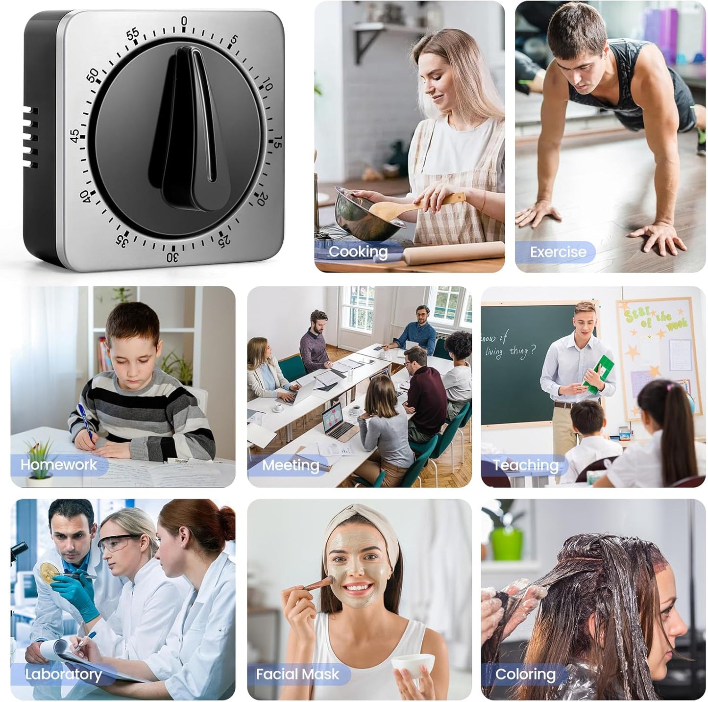 Kitchen Timers for Cooking, Chef Cooking Timer Clock with Loud Alarm,1