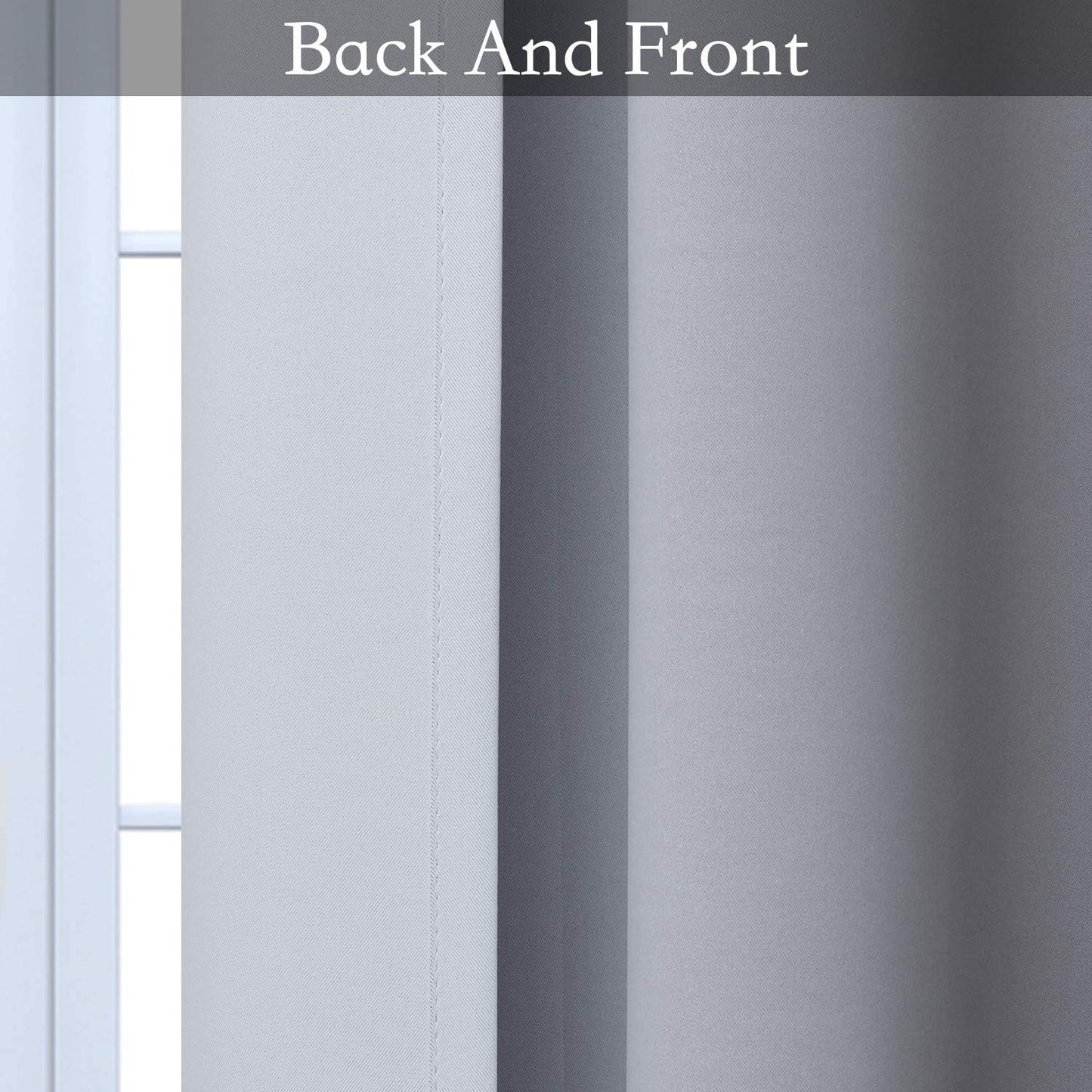 SimpleHome Ombre Room Darkening Curtains for Bedroom, Gradient Black to Grey White Light Blocking Thermal Insulated Grommet Window Curtain/Drapes for Living Room,2 Panels, 52x84 inches Length