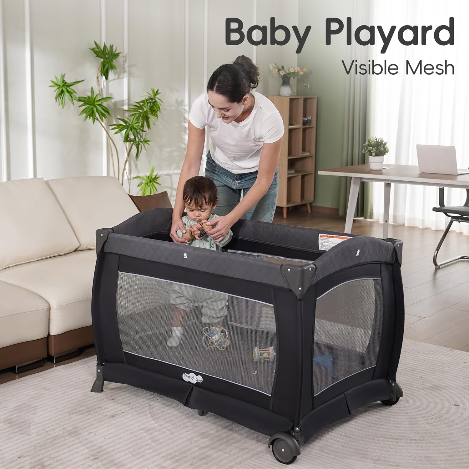 Pamo Babe Pack and Play 4 in 1 Playard Portable Playard Foldable Playp