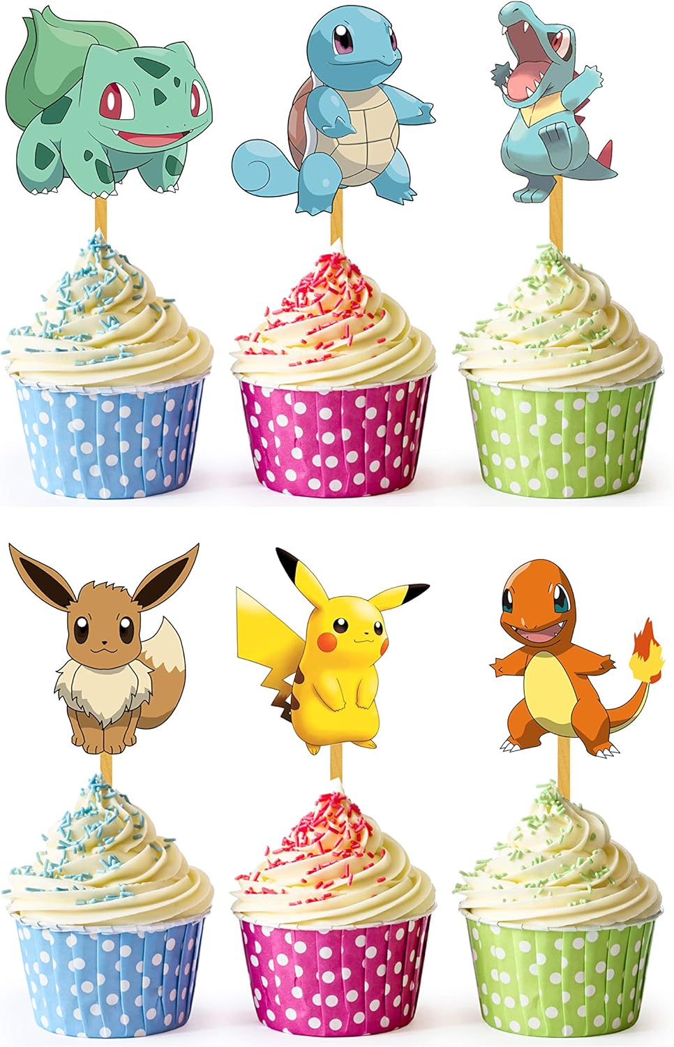 24x Cupcake Toppers – Strong Picks Happy Birthday Décor, Cupcake Decorations for Kids Birthdays
