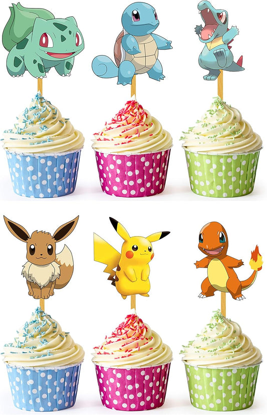 24x Cupcake Toppers – Strong Picks Happy Birthday Décor, Cupcake Decorations for Kids Birthdays