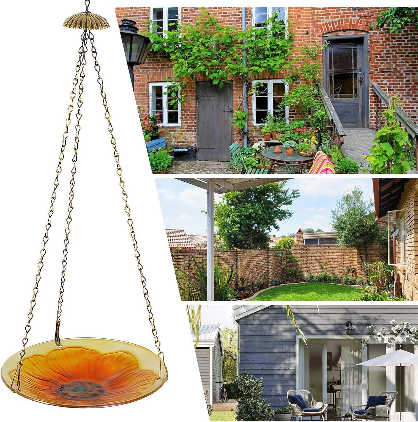 Bird Feeder - Floral Pattern Dish | Bird Feeding Station | for Outdoor, Garden, Backyard, Porch, Park