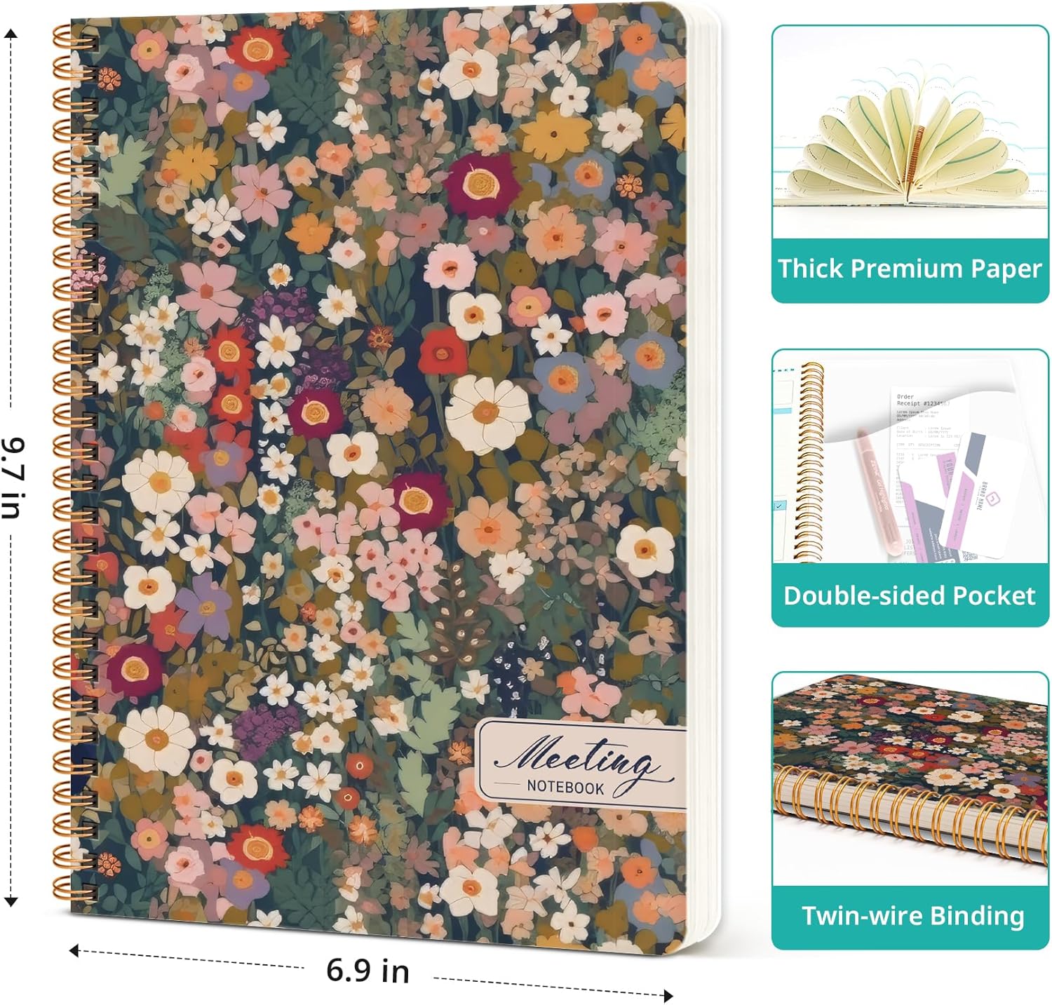Meeting Notebook for Work Organization - Work notebook with action ite