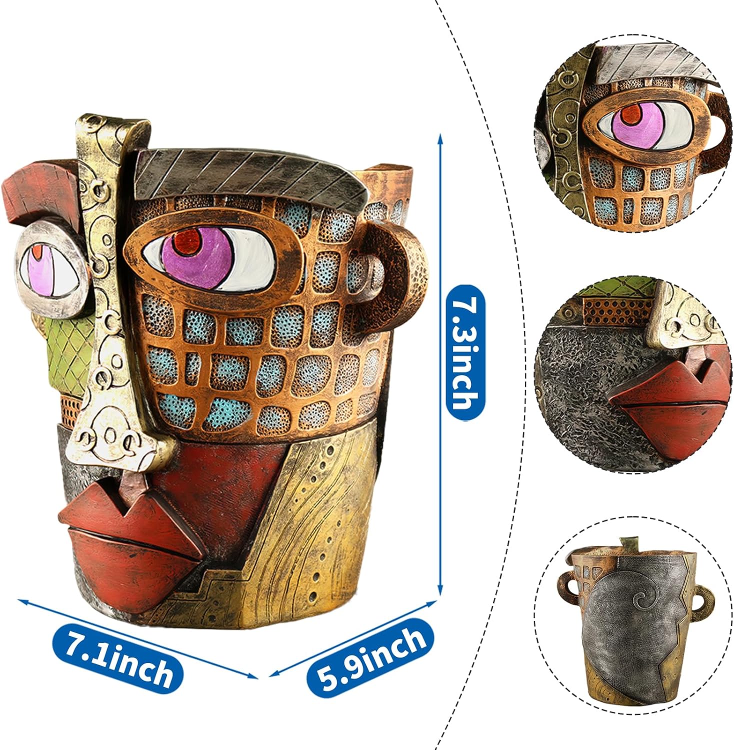 Abstract Face Planters Pots Head,Unique Head Planter for Indoor Plants