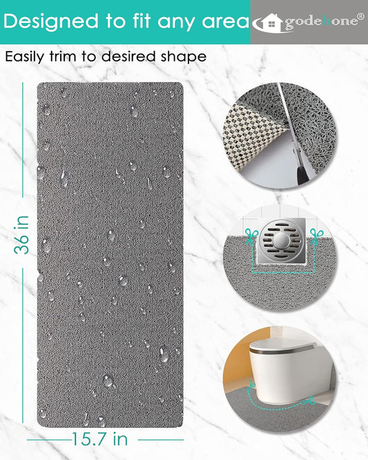godehone Shower Mats Non Slip Without Suction Cups, PVC Loofah Bathroo