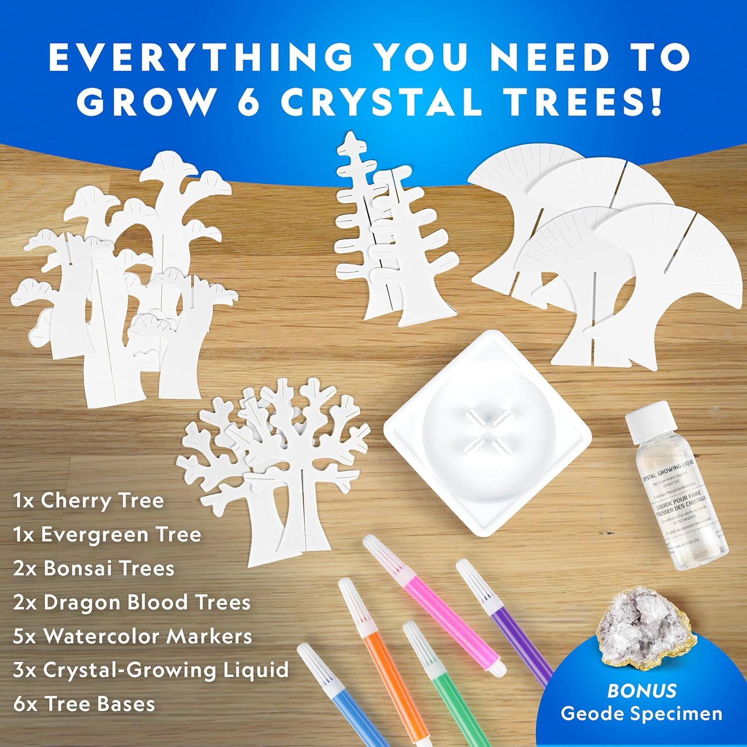 National Geographic Craft Kits for Kids - Crystal Growing Kit, Grow 6 