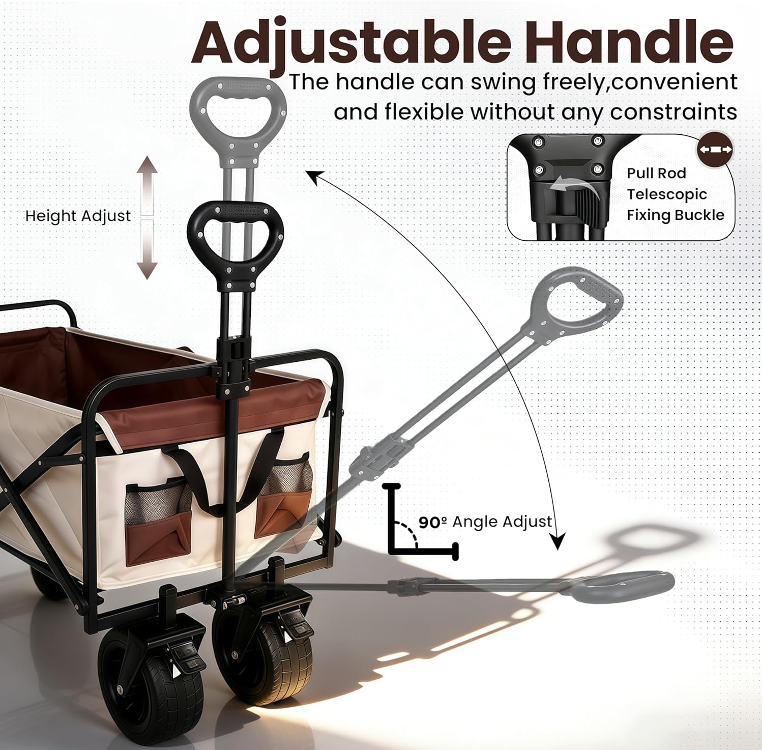 Collapsible Wagon with Thickened Wheels,Bear 560lbs Folding Heavy Duty