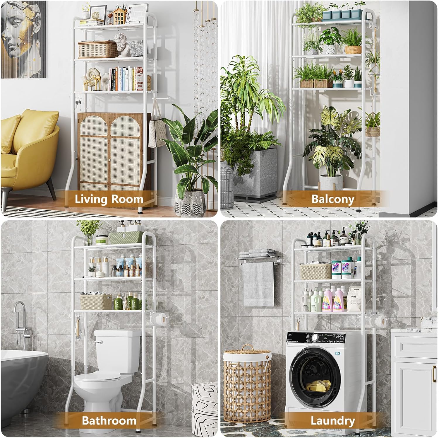 Simple Trending Over The Toilet Storage Rack, Metal 3 Tier Bathroom Or