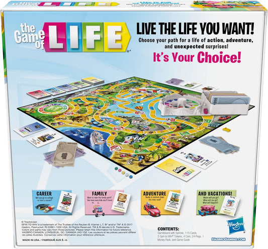 Hasbro Gaming The Game of Life Board Game, Family Games for Kids Ages 