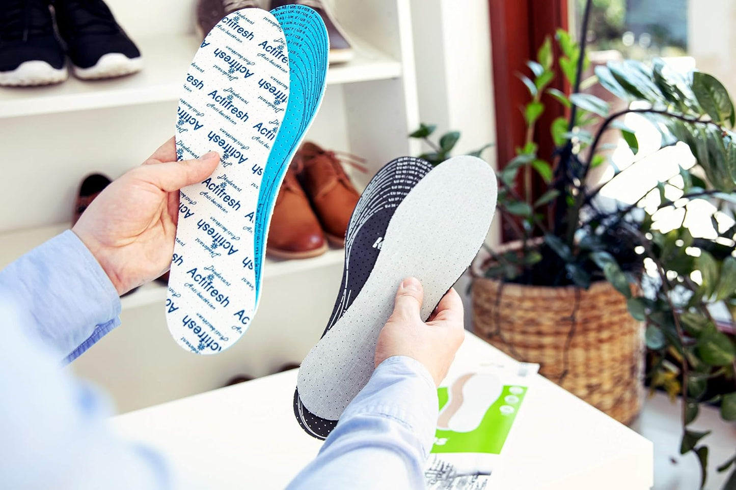 6 Pair Pack Anti Odour Shoe Insoles Set with Odor Eating Charcoal, Shoe Inserts, Kaps Odour Stop