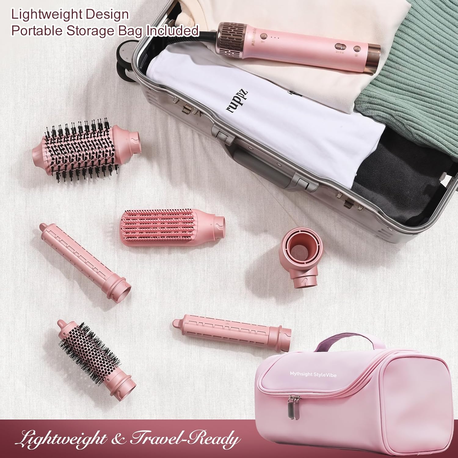 StyleVibe 6-in-1 Air Styler, Hair Dryer & Blow Dryer Brush with Travel
