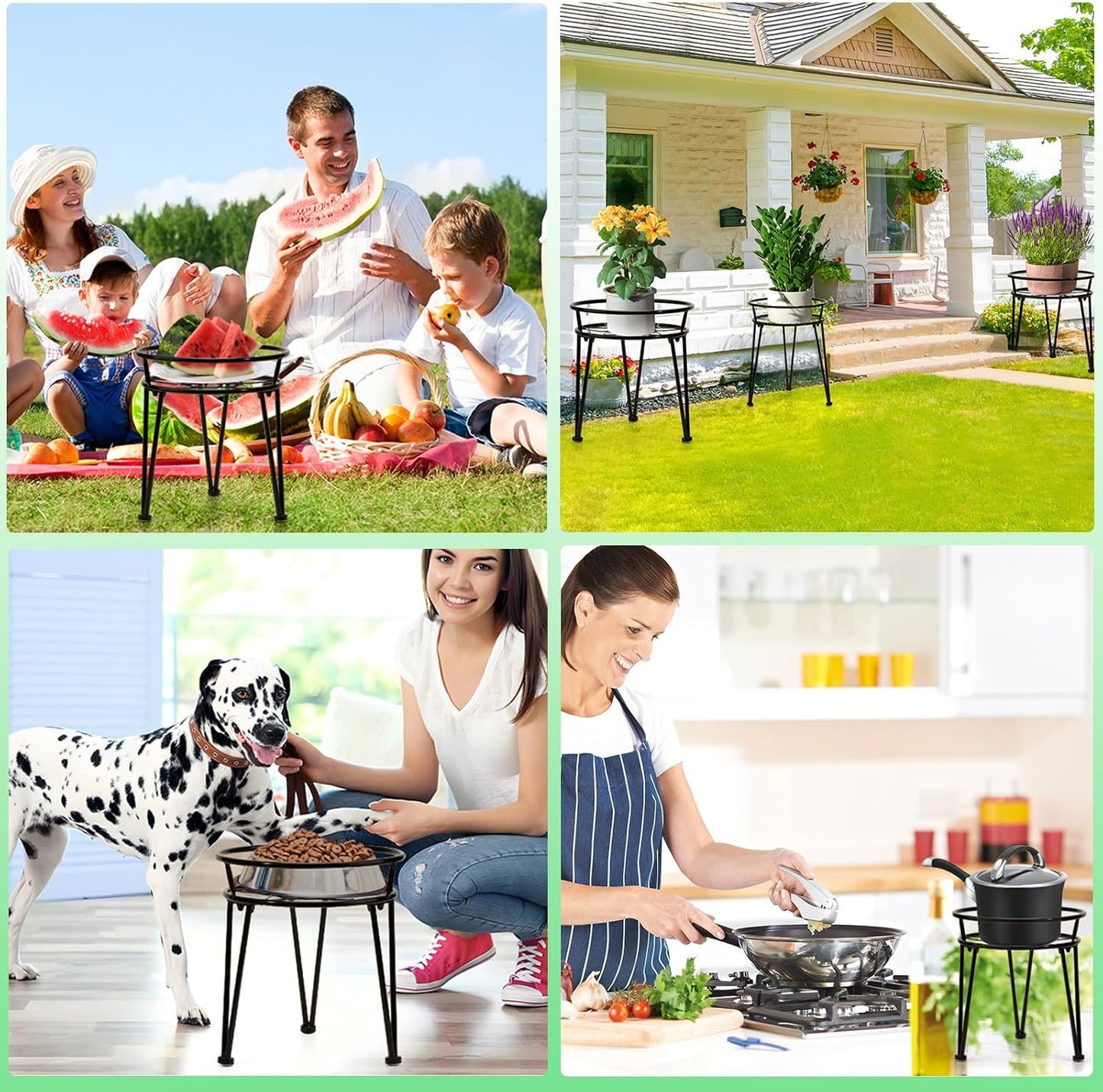 3Pack Metal Plant Stands Outdoor Indoor,Rustproof Iron Flower Pot Stan