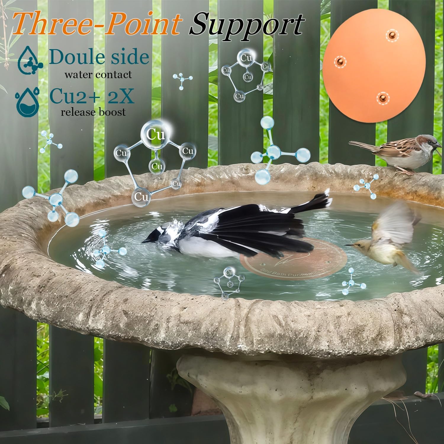 Bird Bath Copper Disk, Copper Disc for Bird Bath 99.99% Pure 0.6 mm Th