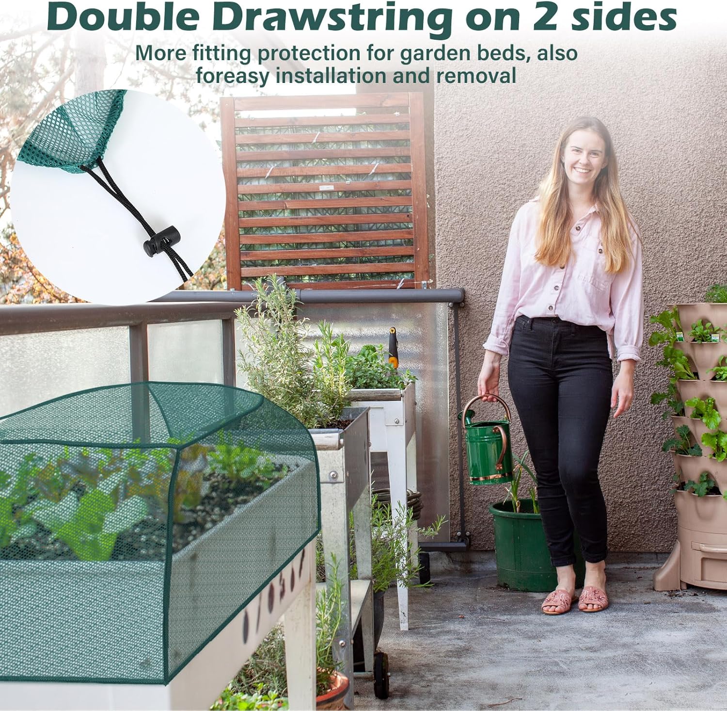 Qualirey 6 Pack Garden Netting for Raised Beds, 59" x 28" x 18" Mesh P