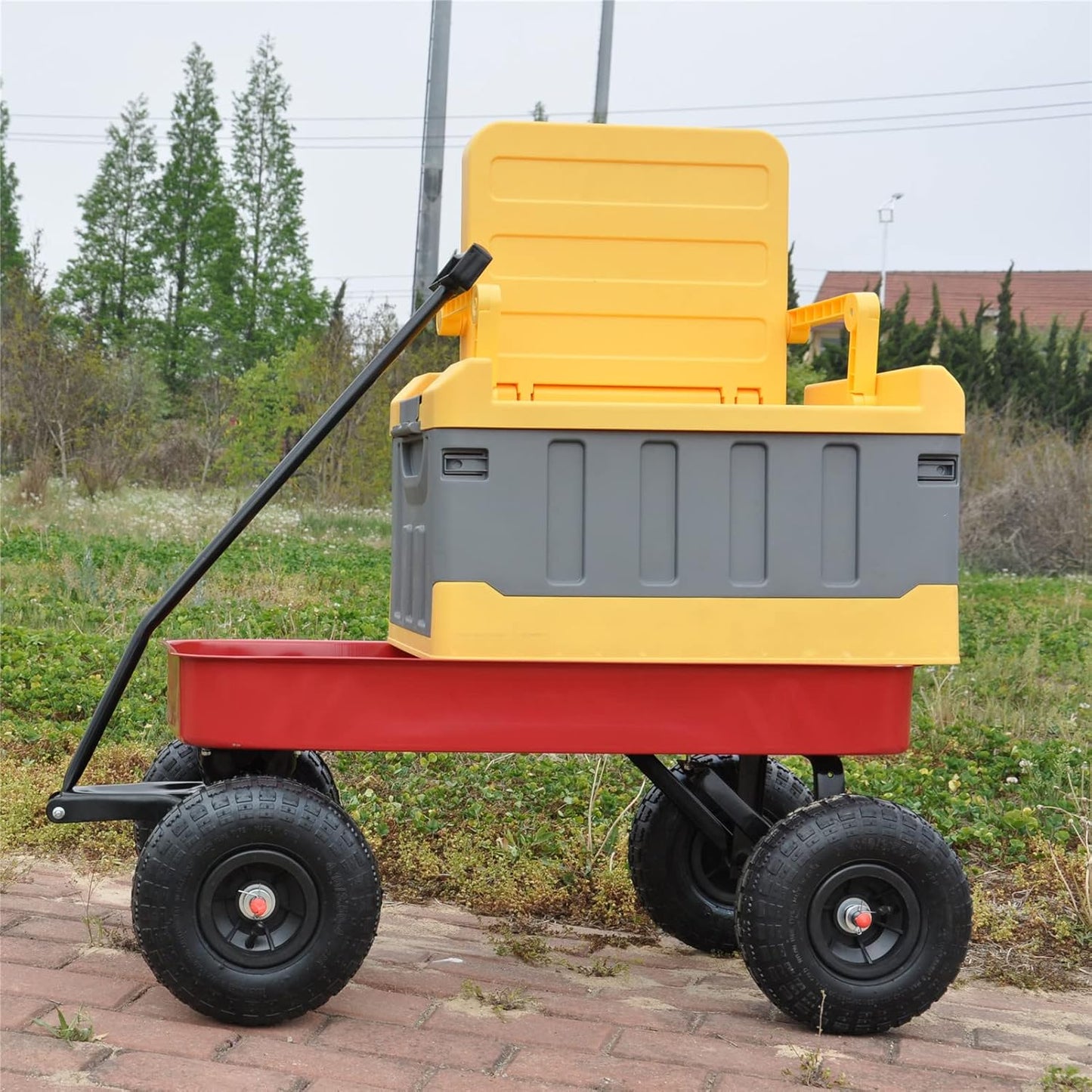 Garden Cart Outdoor Utility Wagon with Solid Wheels Beach Wagon,All Te
