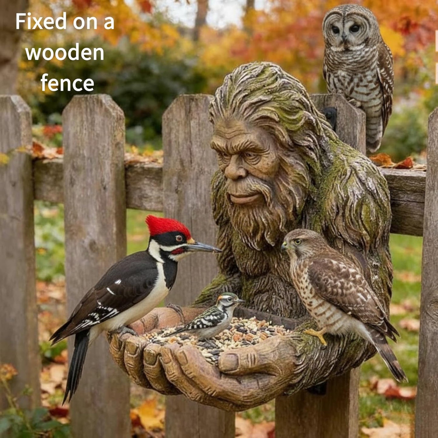 Bigfoot Bird Feeder Sasquatch Sculpture Garden Decor Tree Hugger Outdoor Statue Yard Art Wildlife Feeder Unique Gift Resin