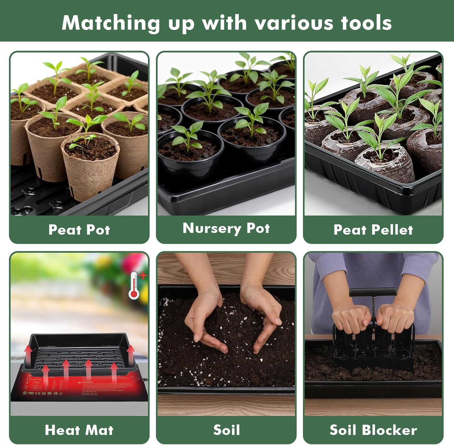 Sckee Upgraded 10 Pack Plant Growing Trays Seed Starting Tray Microgre